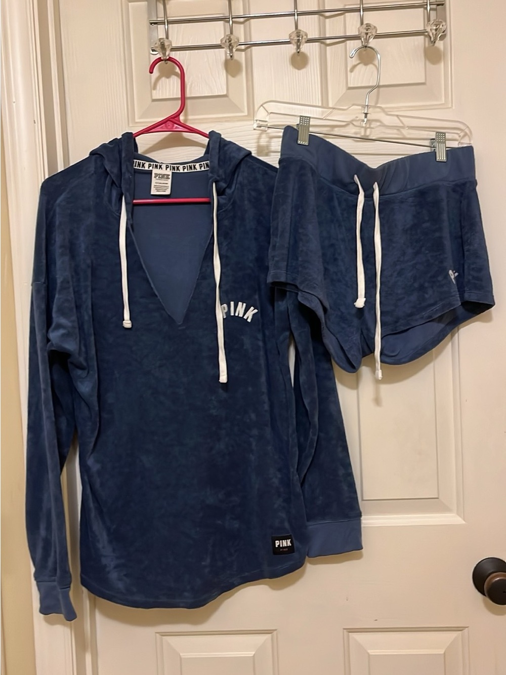 Victoria's Secret PINK Navy Blue Velour Hoodie